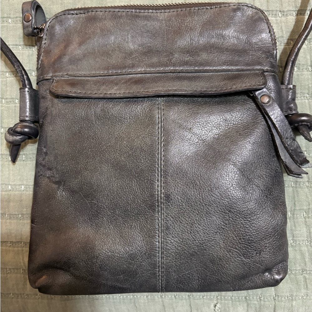 Latico Charcoal Leather Crossbody Bag - Picture 5 of 7